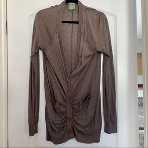 C&C California Slouchy Long Light Brown Cardigan